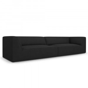 Canapea modulara neagra din textil pentru 4 persoane Ruby Micadoni