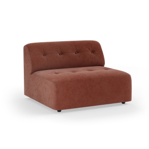 Canapea modulara roz din catifea pentru 1.5 persoane Vint Middle HKliving