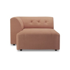 Canapea modulara roz din textil 160 cm Vint Left HKliving
