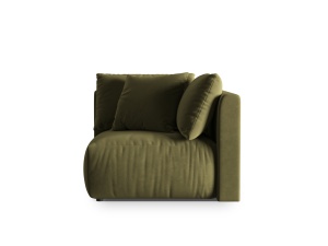 Canapea modulara verde deschis din catifea pentru 1 persoana Chris Corner Micadoni