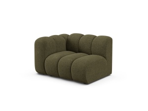 Canapea modulara verde din textil pentru 1 persoana Lupine Chenille Left Micadoni