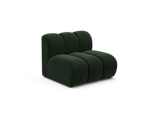 Canapea modulara verde inchis din catifea pentru 1 persoana Lupine Venus Middle Micadoni
