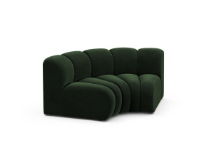 Canapea modulara verde inchis din catifea pentru 1 persoana Lupine Venus Corner Micadoni