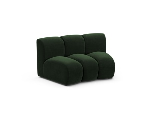 Canapea modulara verde inchis din catifea pentru 1 persoana Lupine Venus Circular Micadoni