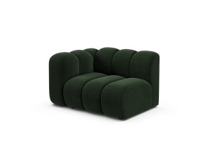 Canapea modulara verde inchis din catifea pentru 1 persoana Lupine Venus Left Micadoni