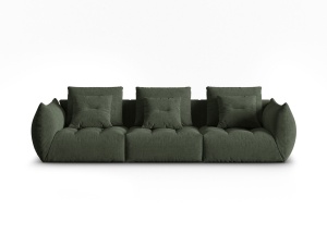 Canapea modulara verde muschi din textil pentru 4 persoane Bloom Wind Micadoni