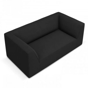 Canapea neagra din textil pentru 2 persoane Ruby Style Micadoni