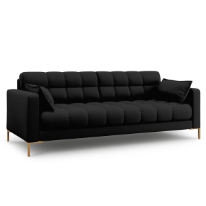 Canapea neagra din textil pentru 3 persoane Mamaia Micadoni