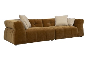 Canapea ocru din catifea pentru 4.5 persoane Hodge Dutchbone