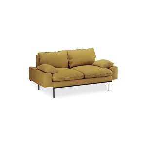 Canapea ocru din textil pentru 2 persoane Retro HKliving