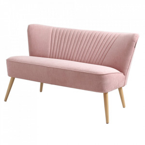 Canapea roz din textil si lemn pentru 2 persoane Harry Custom Form