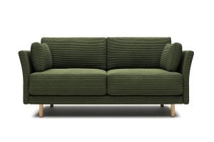 Canapea verde din textil pentru 2 persoane Gilma Corduroy FR Kave Home