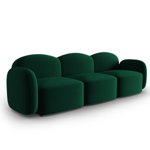 Canapea verde inchis din catifea pentru 3 persoane Blair Micadoni