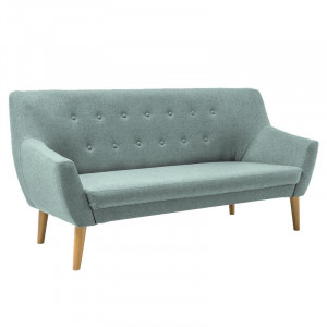 Canapea verde menta din textil si lemn 180 cm Nordic Signal Meble