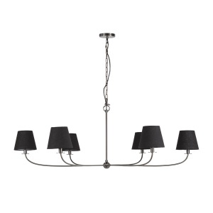 Candelabru din metal gri cu 6 becuri Grace Thai Natura