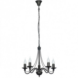 Candelabru negru din metal cu 5 becuri Roza Quiet Object
