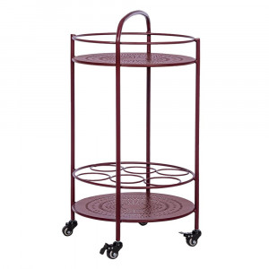 Carucior pentru exterior rosu burgund din metal Burton Bizzotto