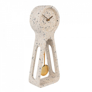 Ceas de masa cu pendul alb din ciment 6x15 cm Time Zuiver