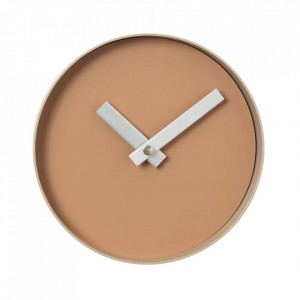 Ceas de perete rotund maro tan/bej din metal 20 cm Rim Blomus