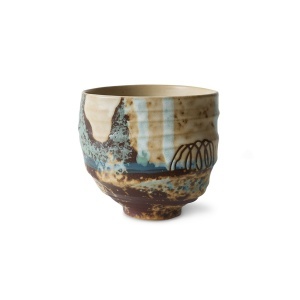 Ceasca multicolora din ceramica 8x8 cm Artist ceramics Scratched Tide HKliving