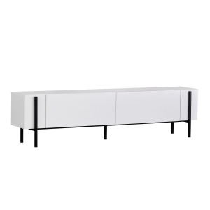 Comoda TV alba/neagra 180 cm Nexus Nordure