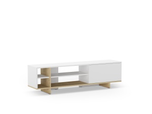 Comoda TV alba/neagra din metal 160 cm Cequoia The Home Collection
