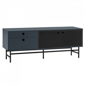 Comoda TV albastra din metal 140 cm Punto Teulat