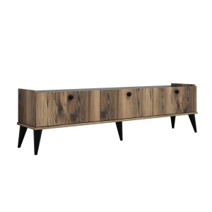 Comoda TV maro nuc/neagra 180 cm Lidya The Home Collection