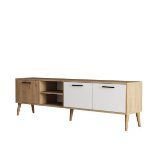 Comoda TV maro stejar/alba din lemn 180 cm Exxen The Home Collection