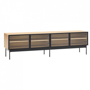 Comoda TV neagra/maro din metal 180 cm Blur Teulat