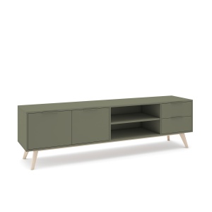 Comoda TV verde din lemn 180 cm Campus The Home Collection