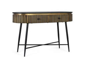 Consola auriu/negru din lemn 120 cm Sambhal Giner y Colomer
