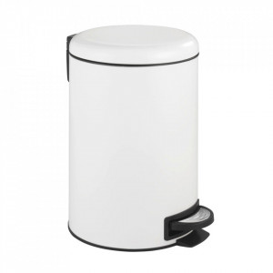 Cos de gunoi alb/negru din metal 12 L Leman Wenko