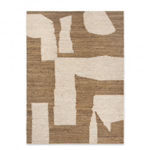 Covor alb antic /maro din fibre naturale 140x200 cm Piece Ferm Living