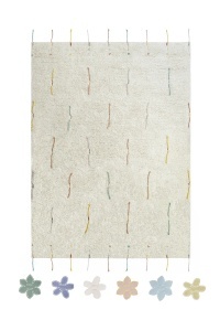 Covor de joaca din bumbac crem/multicolor 120x160 cm Wildflowers Lorena Canals