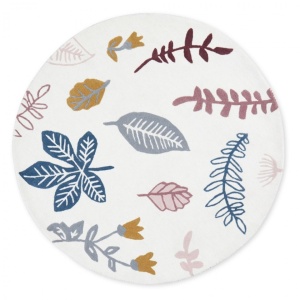Covor din fibre naturale multicolore 110 cm Pressed Leaves Rose CamCam Copenhagen