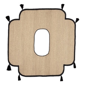 Covor maro/negru din fibre naturale 134x138 cm Hue Bizzotto