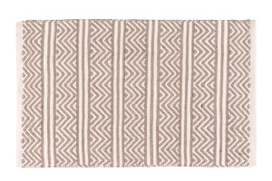 Covoras baie alb/bej din fibre sintetice 50x80 cm Shaki Wenko
