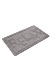 Covoras de baie gri din fibre sintetice 60x100 cm Relax The Home Collection