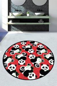 Covoras de baie multicolor din fibre sintetice 100 cm Pandam esuriit Circle Djt The Home Collection