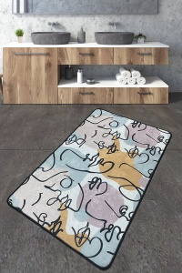 Covoras de baie multicolor din fibre sintetice 70x120 cm Centum The Home Collection