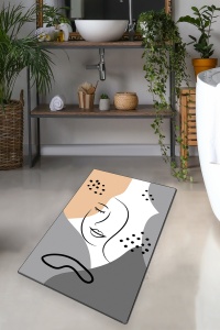 Covoras de baie multicolor din fibre sintetice 70x120 cm Smiling Face The Home Collection