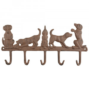 Cuier maro din metal Dogs Esschert Design