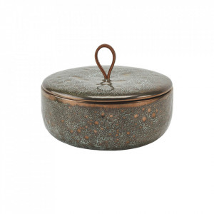Cutie cu capac maro bronz din ceramica Ugo Vintage Bronze Aquanova