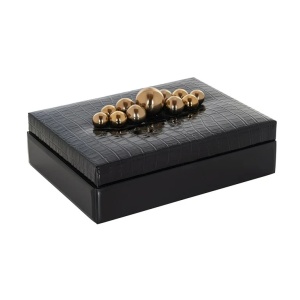 Cutie cu capac pentru bijuterii neagra din metal Nina Large Richmond Interiors