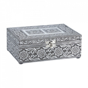 Cutie pentru bijuterii gri argintiu din metal Victorine Margit Brandt
