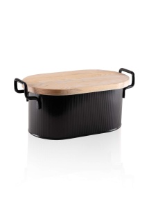 Cutie pentru paine neagra din metal STP0002 The Home Collection