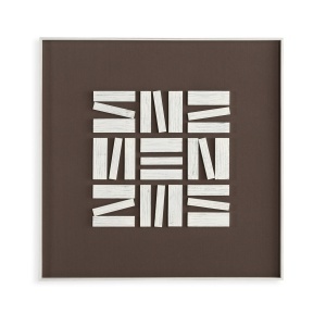 Decoratiune de perete din lemn alb 80x80 cm Stacey Thai Natura