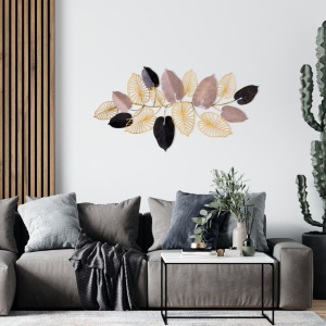 Decoratiune de perete multicolora din metal 61x120 cm Rannde The Home Collection