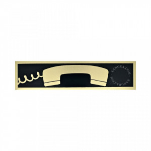 Decoratiune de perete neagra/aurie din metal Telephone Vintage Zangra